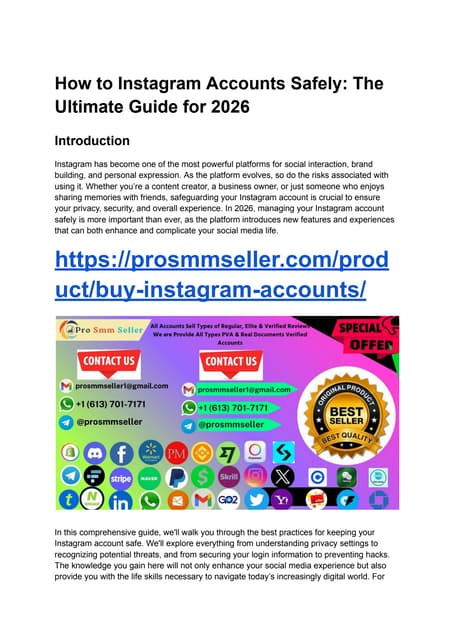 How to Safely Manage and Secure Instagram Accounts in 2026: The ...