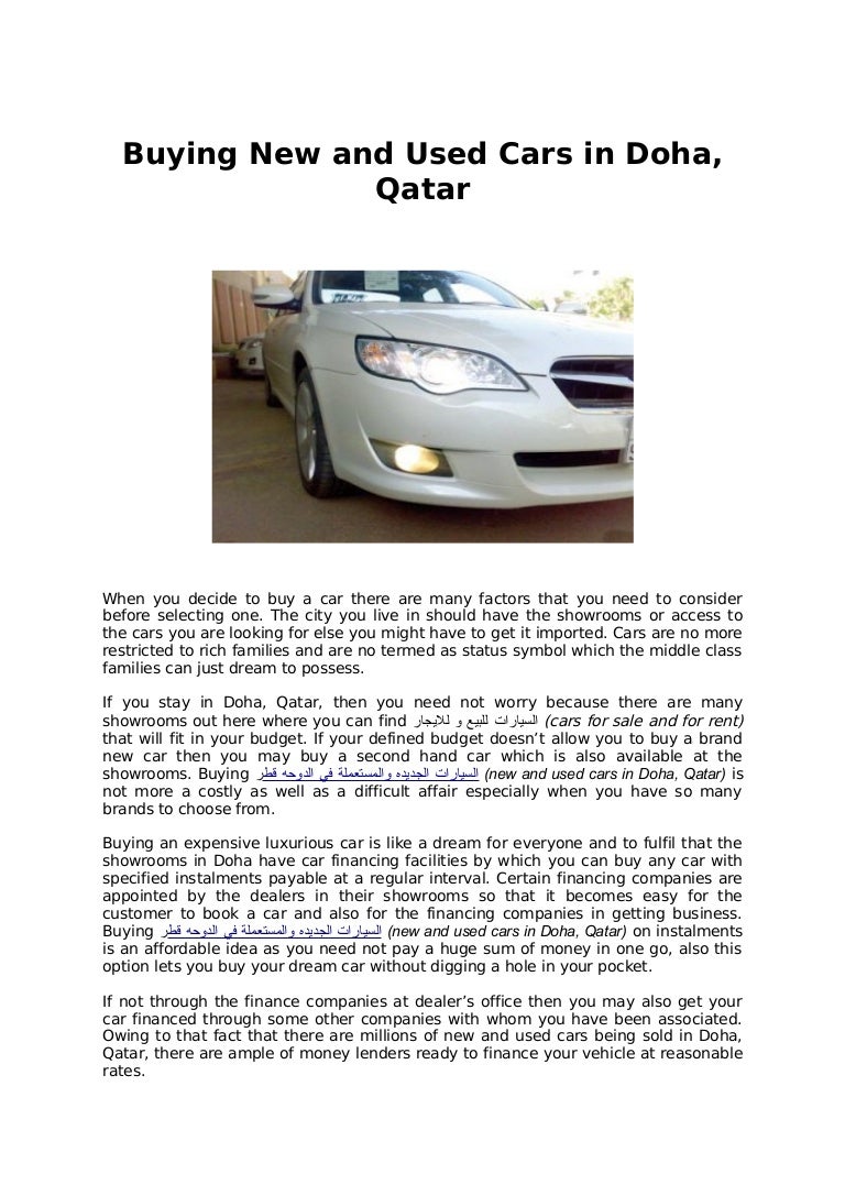 Buying new and used cars in doha, qatar