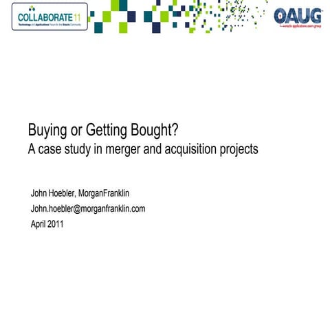 Buying Or Getting Bought   A Case Study In M And A Projects
