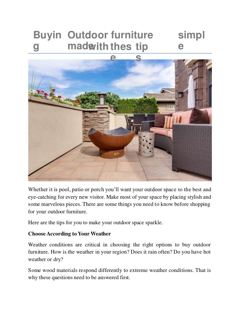 Ing Outdoor Furniture Made Simple With These Tips 1