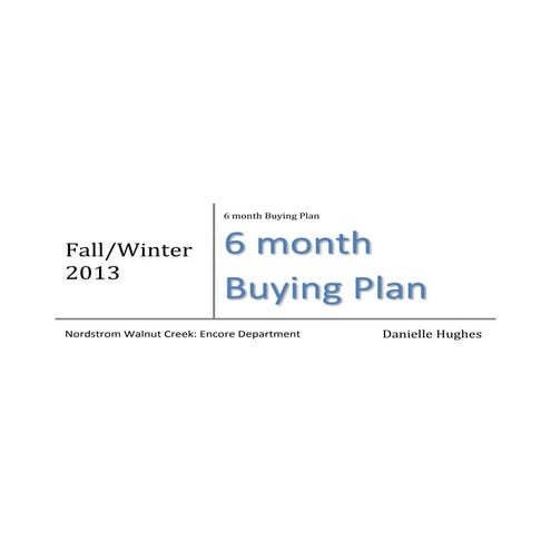 6 Month Buying Plan: Nordstrom | DOCX