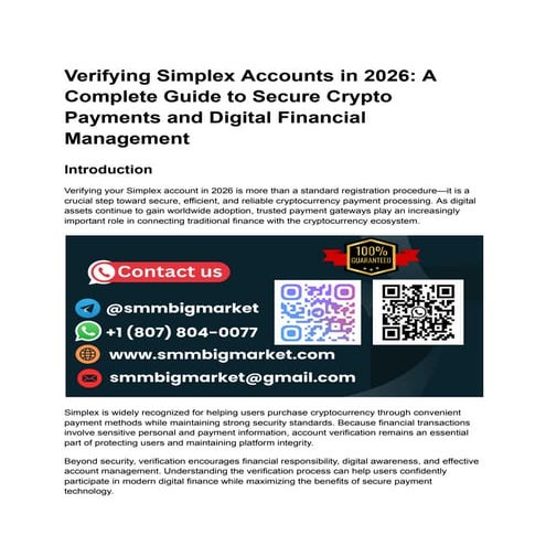 Buying Simplex Accounts - 100% Best Quality Simplex Accounts.pdf
