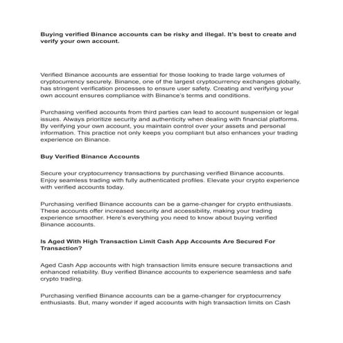 5 Best Sites to Buy Verified Binance Accounts