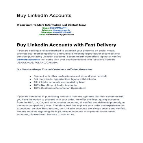 Buy LinkedIn Accounts with visit our sites SEOSMMEARH