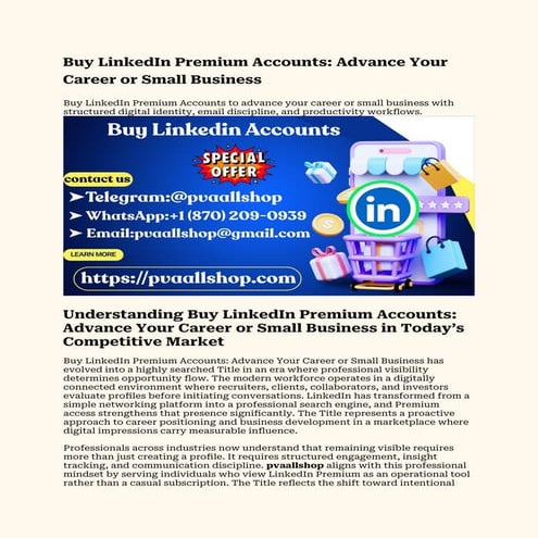 Buy LinkedIn Premium Accounts_ Advance Your Career or Small Business.docx