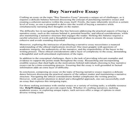 Buy Narrative Essay. Buy a narrative essay examples about family, Professional and Quality ...