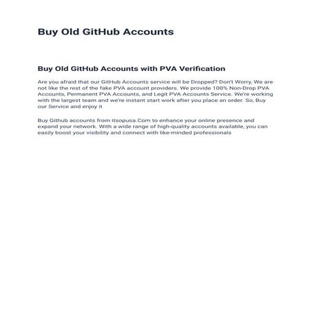 Buy Old GitHub Accounts -Trusted Sellers