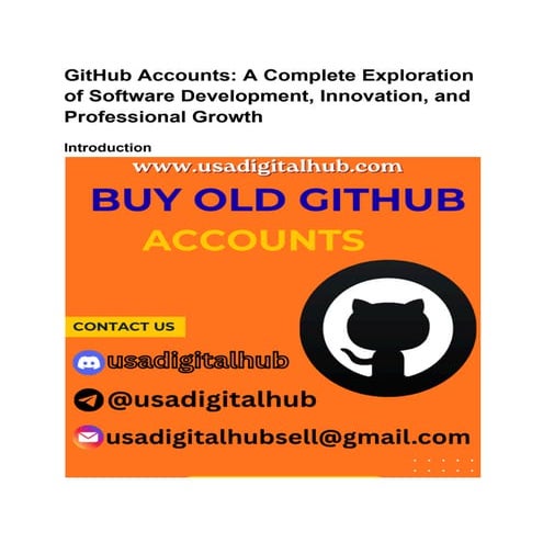 Buying Old Github Accounts_ Top Marketplaces Compared for ... . | PDF