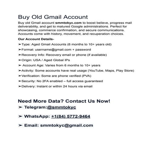 Top 11 Best Sites to Buy Old Gmail Account Right Now