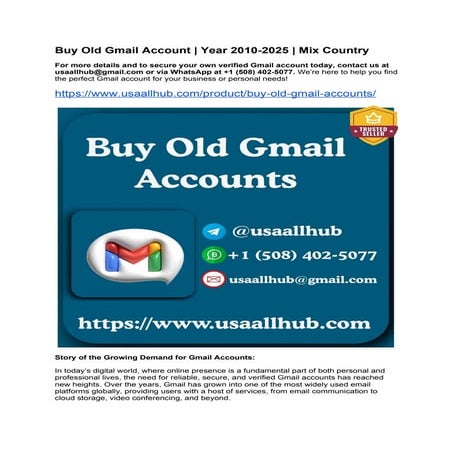 Buy Old Gmail Account 2010-2025 Mix Country.docx