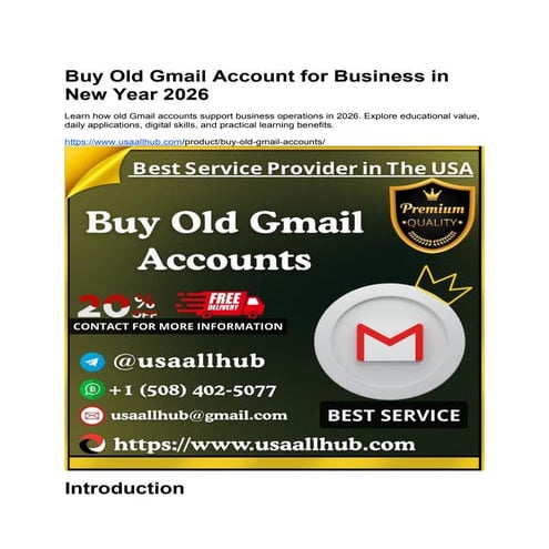 Buy Old Gmail Account for Business in New Year 2026.docx