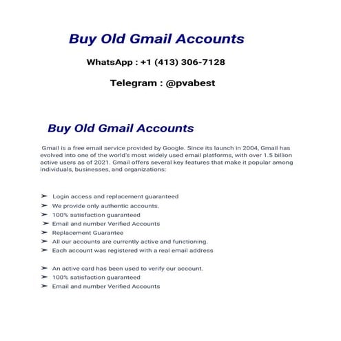 How To Buy Old Gmail Accounts - 2025-USA