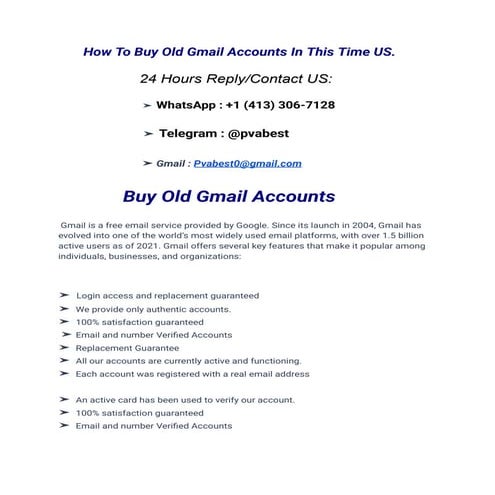 How To Buy Old Gmail Accounts In This Time
