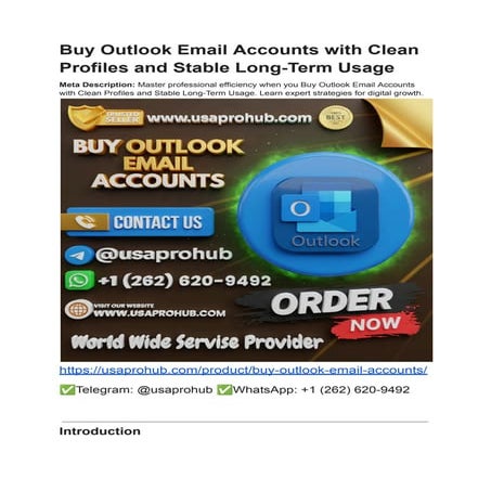 Buy Outlook Email Accounts with Clean Profiles for Long-Term ...