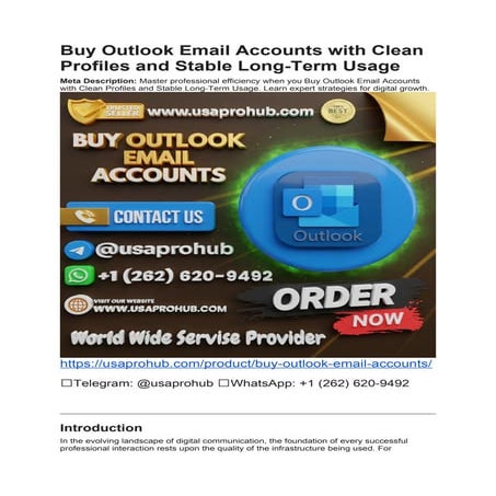 Buy Outlook Email Accounts with Clean Profiles for Long-Term ...