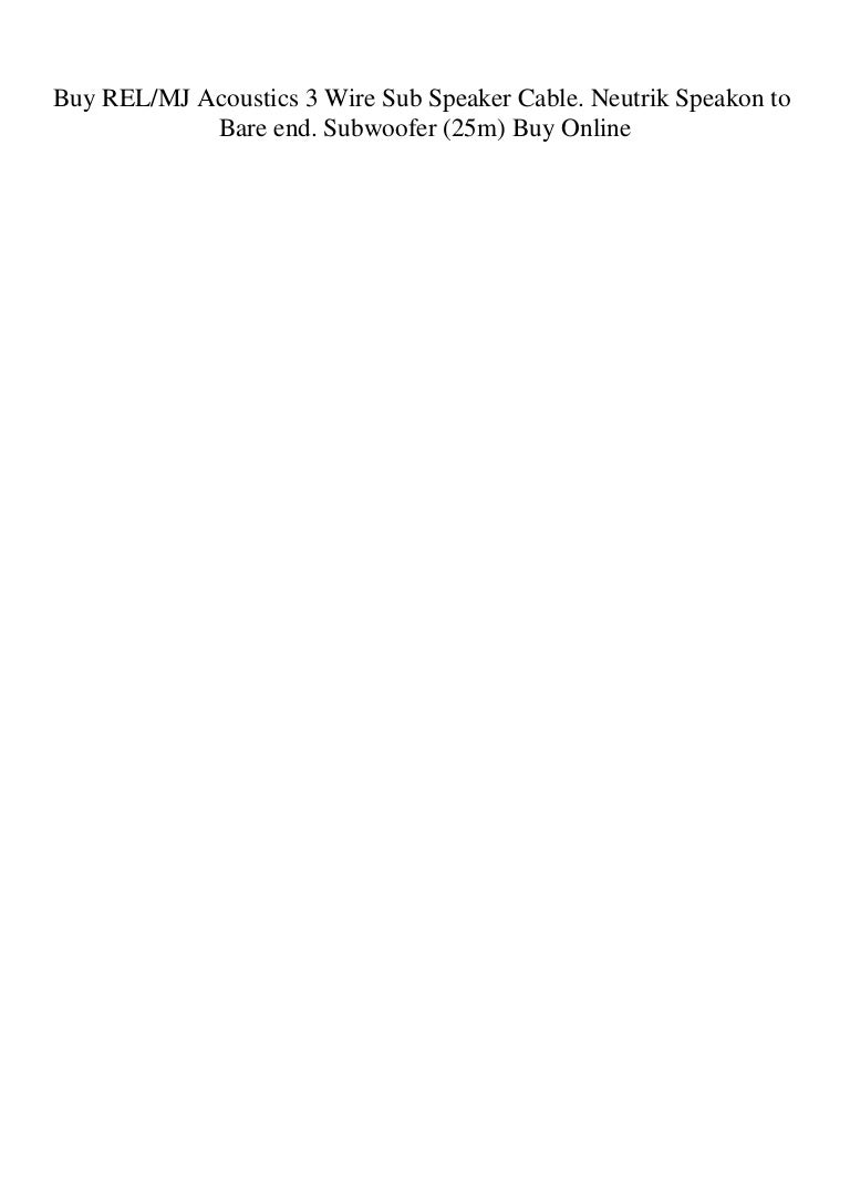 neutrik speakon subwoofer cable