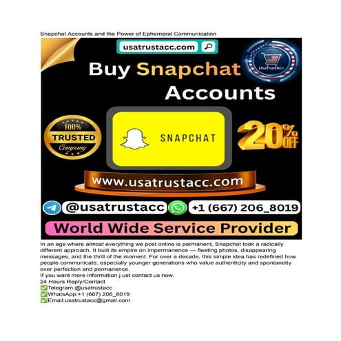 Buy Snapchat Accounts  At usatrustacc we offer fully (1).pdf