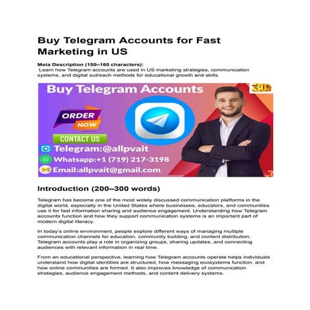 Leveraging Telegram Accounts for Effective US Digital Communication and ...