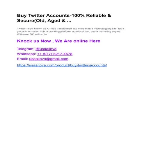 Buy Twitter Accounts-100% Reliable & Secure(Old, Aged & ....pdf