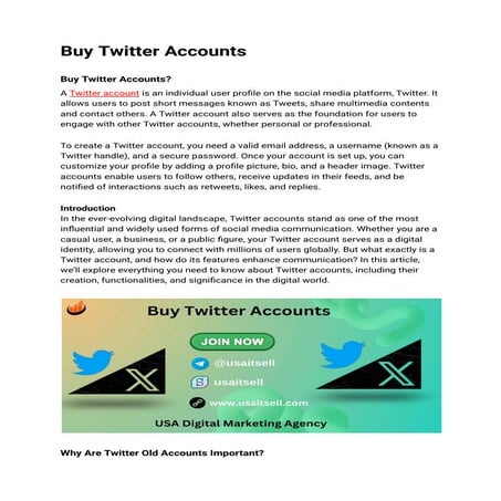 Buy Twitter Accounts - All Documents Provide With Accounts