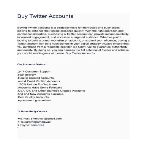 Buy Twitter Accounts SMMPVAIT 100%  guarantees