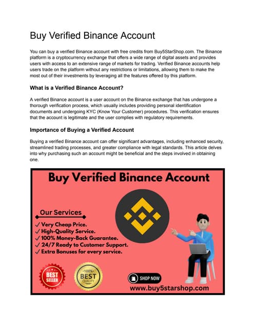 Buy Verified Binance Account presentations
