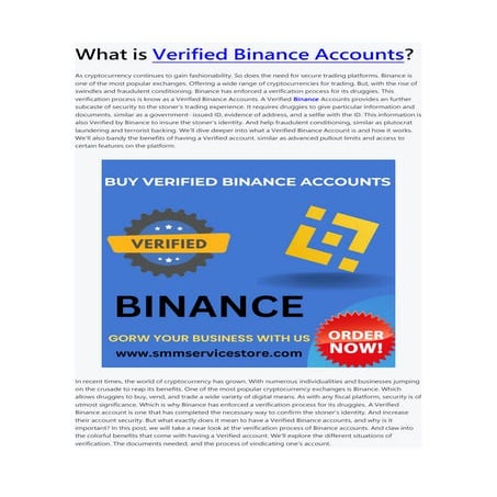 Buy Verified Binance Accounts