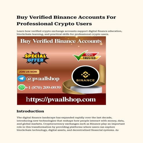 Buy Verified Binance Accounts For Professional Crypto Users.pdf