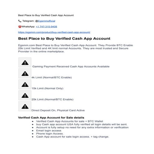 Best Place to Buy Verified Cash App Accoun