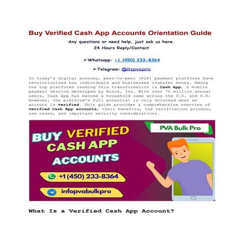 Buy Verified Cash App Accounts Orientation Guide 2025|pdf