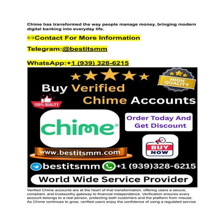 Looking to buy verified Chime accounts that are safe, trusted, and ready for banking and payments?