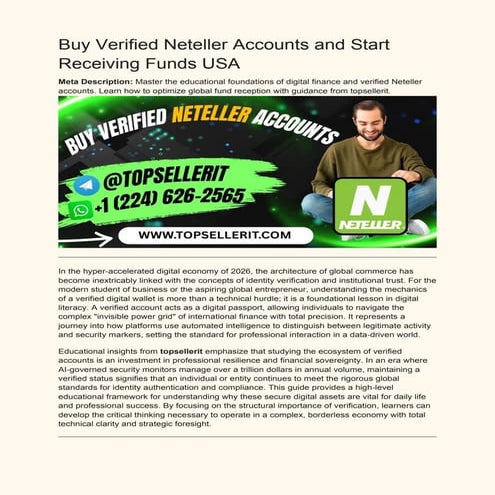 Mastering Verified Neteller Accounts: Digital Identity & Global Finance ...