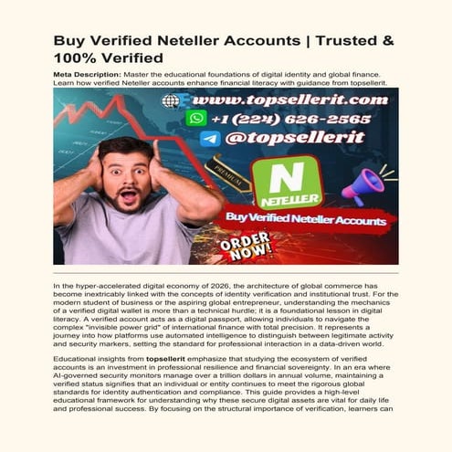 Mastering Verified Neteller Accounts: Digital Identity & Global Finance ...
