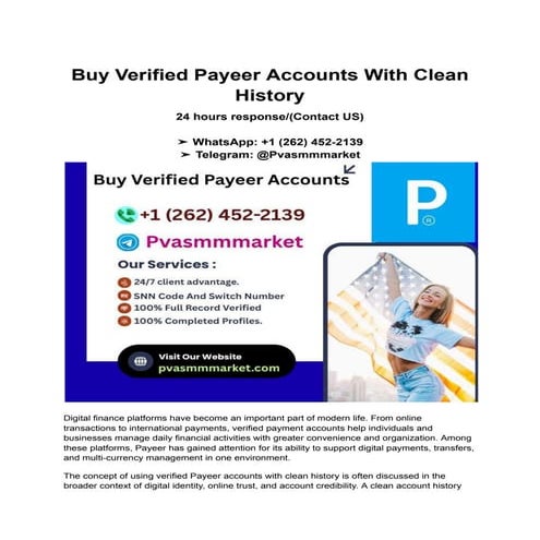 Comprehensive Guide to Verified Payeer Accounts with Clean History for ...