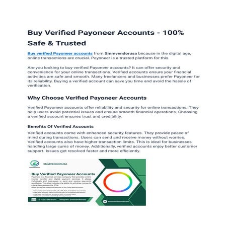 Buy Verified Payoneer Accounts - 100% Safe & Trusted.pdf