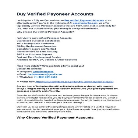 Buy Verified Payoneer AccountsBuy Verified Payoneer Accounts