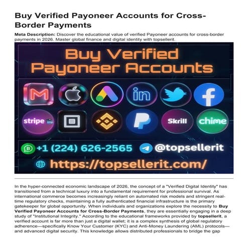 Mastering Verified Payoneer Accounts for Secure Cross-Border Payments ...