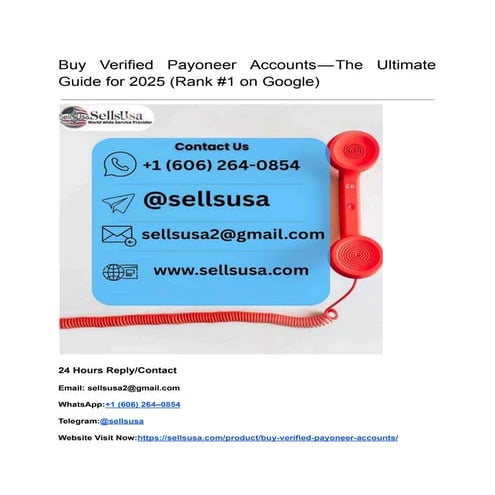 Buy Verified Payoneer Accounts — The Ultimate Guide for 2025 (Rank #1 on Goog...