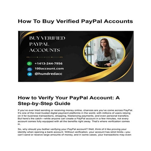 Buy Verified PayPal Accounts A Step-by-Step Guide