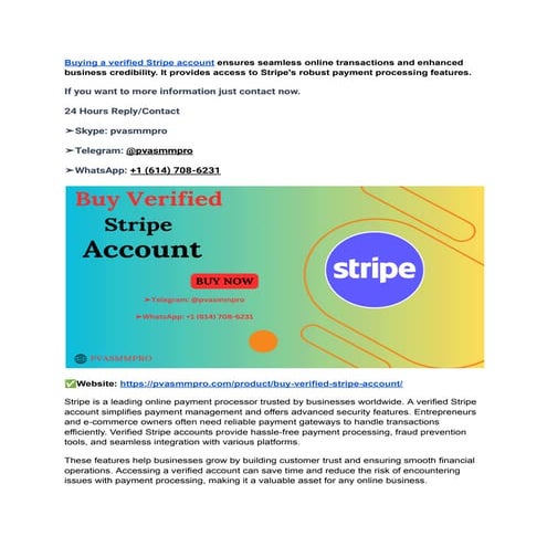 Best Trustable Sites to Buy Verified Stripe Account