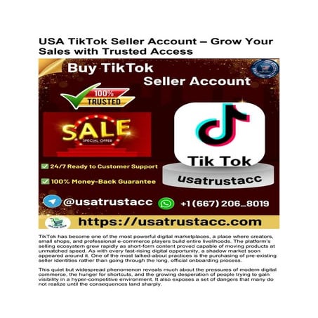 Buy Verified TikTok Seller Account – Start Selling in the USA Today.docx