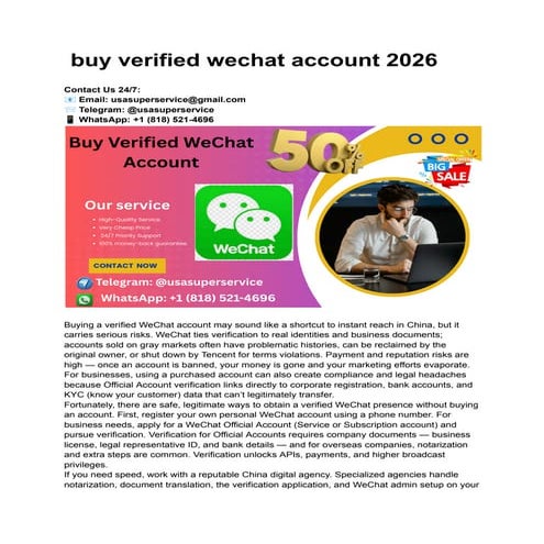 Get Usa buy verified wechat account 2026