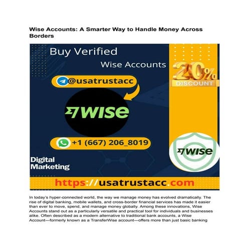 Buy Verified Wise Account- 100% Secure- Instant Delivery.pdf