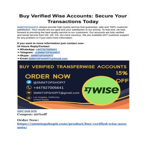 Best Site Buy Verified Wise Accounts in 2025.pdf