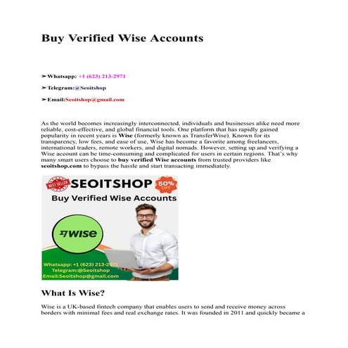 Buy Verified Wise Accounts   Buy Verified Wise Accounts