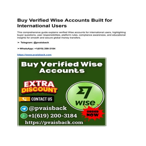 Buy Verified Wise Accounts Built for International Users.pdf
