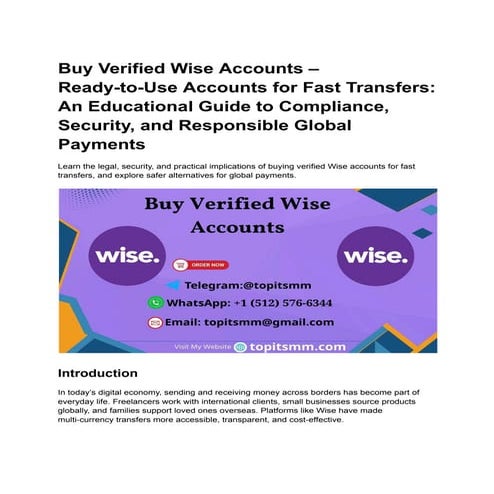 Buy Verified Wise Accounts – Payment Ready with Quick Delivery.pdf