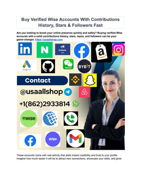 Buy Verified Wise Accounts With Contributions History, Stars & Followers Fast...