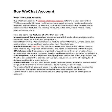Buy WeChat Account-Extra Bonuses for every service