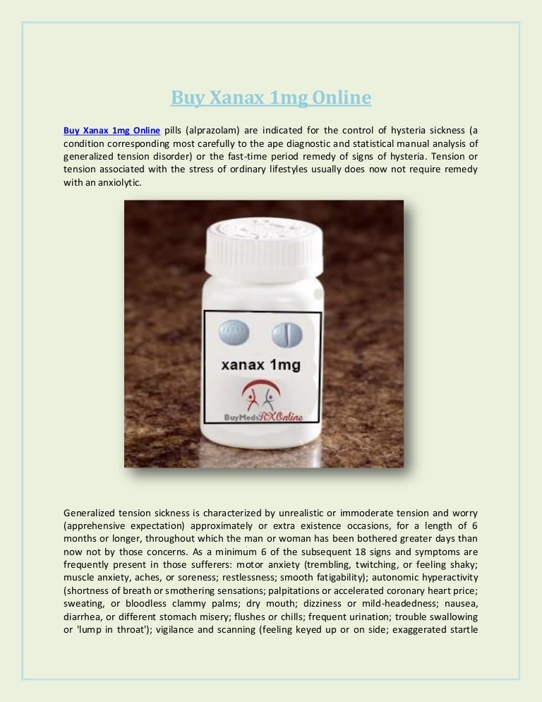 Xanax 2mg Compendium